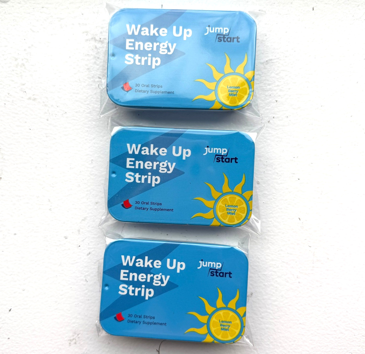 90 Caffeine Energy Strips 80mg, Oral Dissolving, Sugar Free, L-Theanine, 3 packs