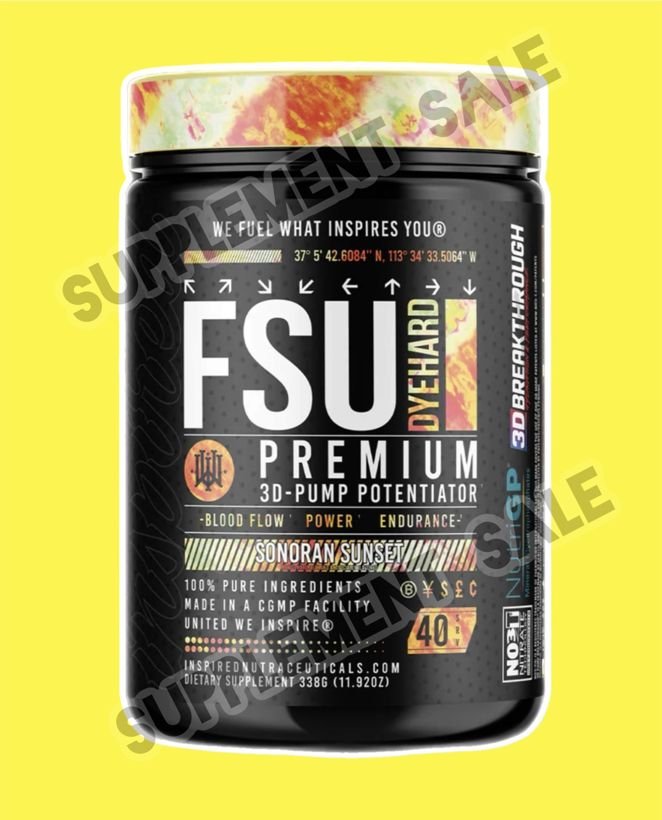 FSU DYEHARD PRE-WORKOUT (NON-STIM) Sonoran Sunset [11.92 oz] ***SAVE $10***