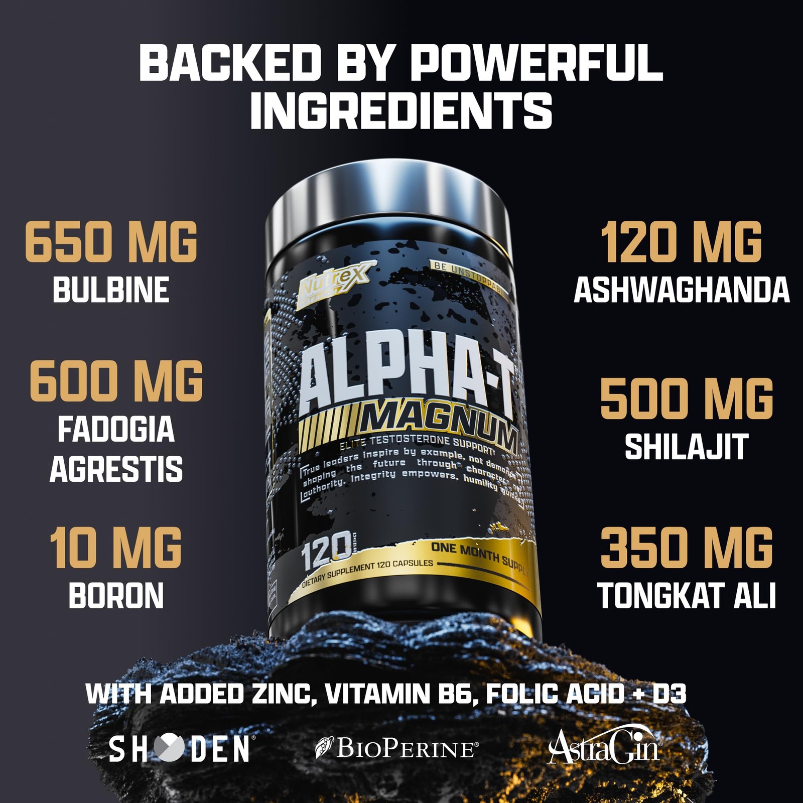 Nutrex Research Alpha-T Magnum Testosterone Support for 120 Count (Pack of 1)