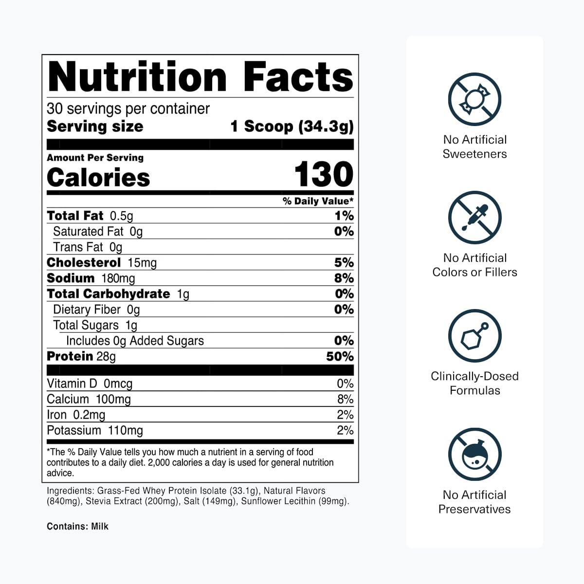 Transparent Labs Grass-Fed Whey Protein Isolate – Naturally Flavored Gluten
