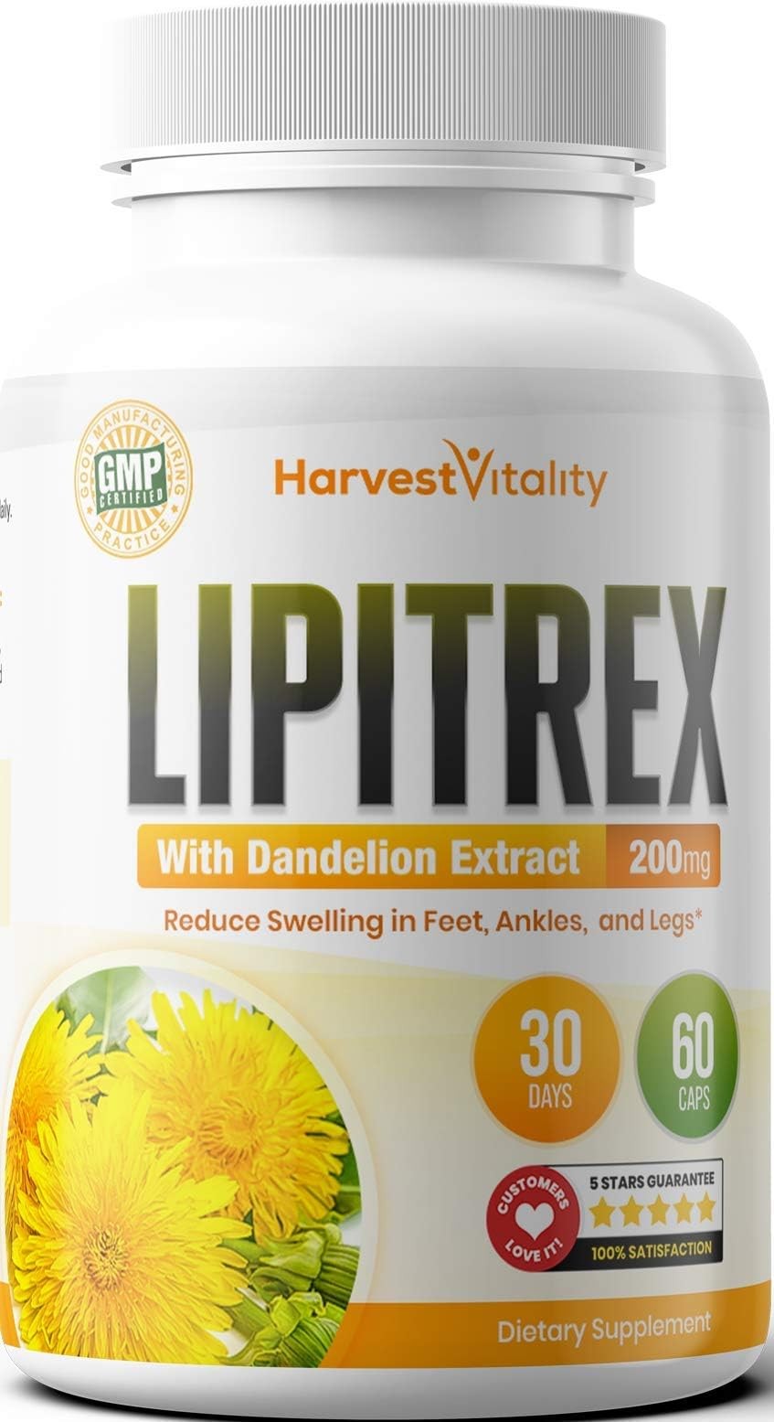 Harvest Vitality Lipitrex Natural Diuretic Water Pills Support For