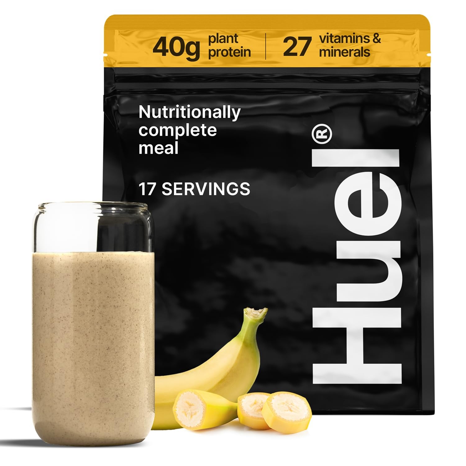 Huel Black Edition | Banana | 40g Vegan Protein 53.92 Ounce (Pack of 1)