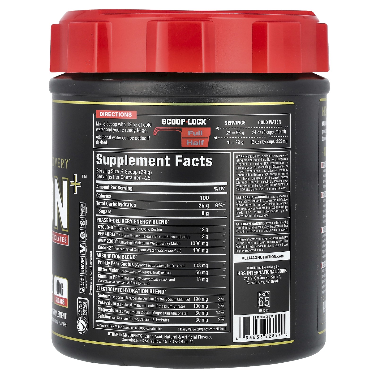 CARBION+™ With Electrolytes, Lemon Lime, 25.6 oz (725 g)