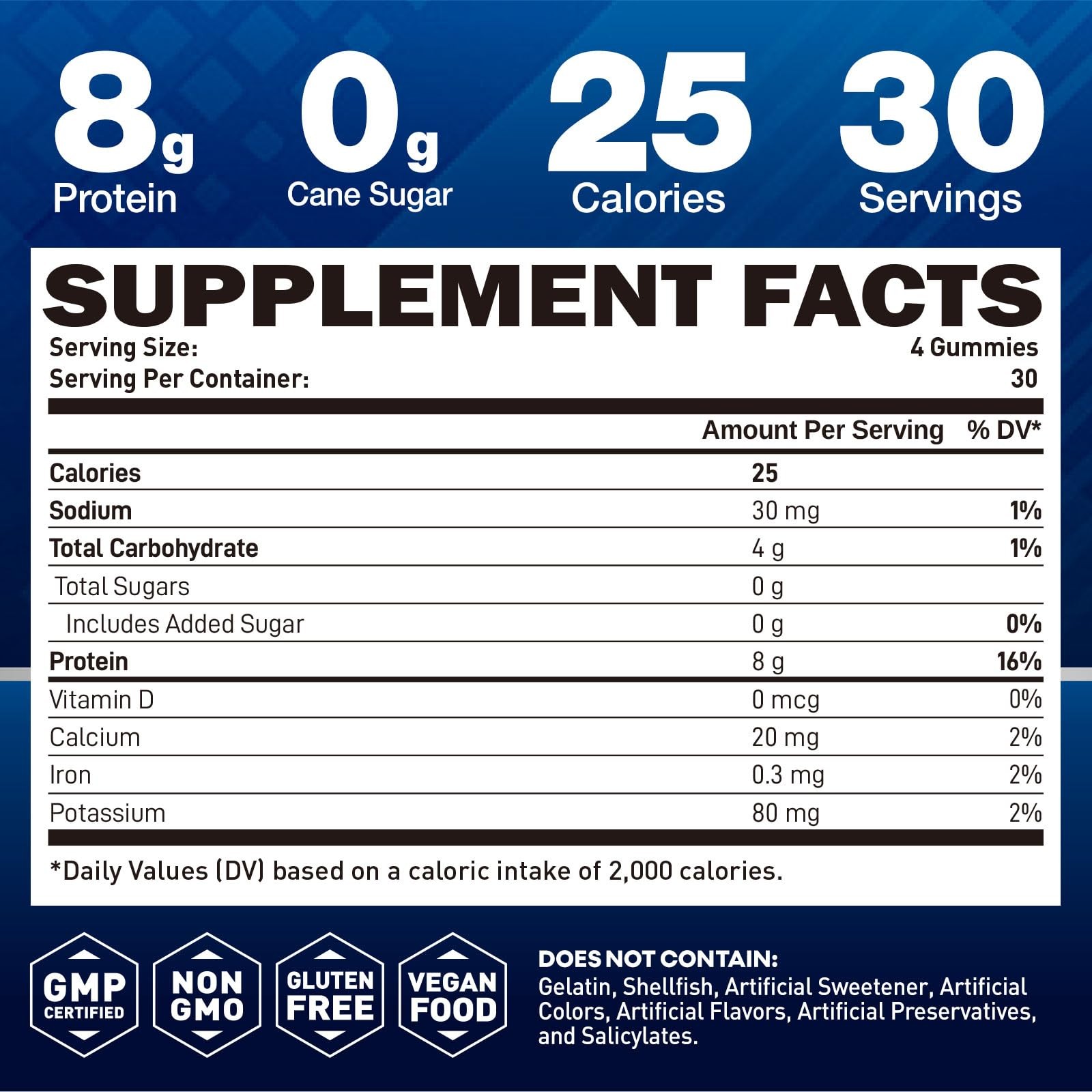 duwhot Whey Protein Gummies Sugar Free, Low Calorie 8g Protein Per Serving, E…