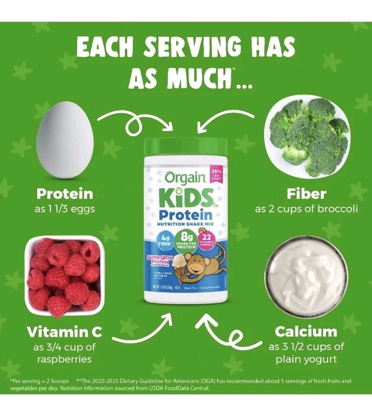Organic Kids Protein Nutrition Shake Mix 15.9oz Vanilla Bean