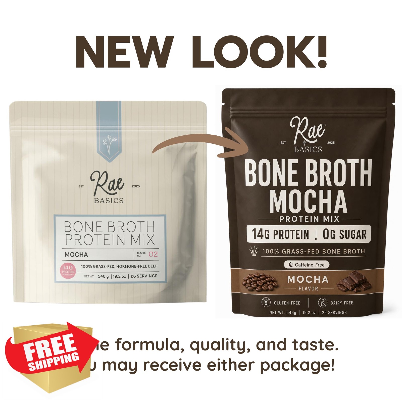 Rae Basics Mocha Bone Broth 26 Servings