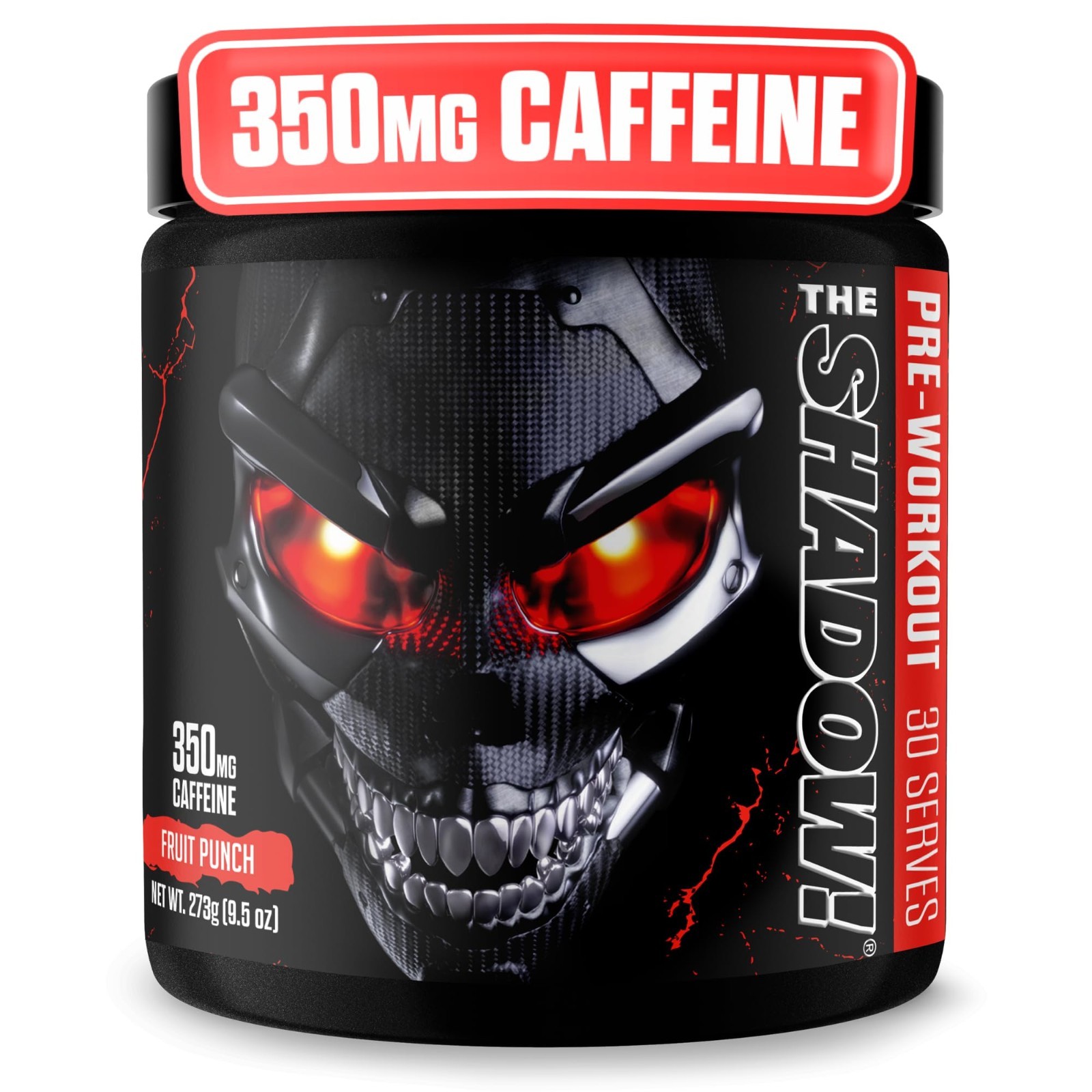 High Stim Pre Workout Powder – 30 Servings, 350mg Caffeine, Fruit Punch Flavor,