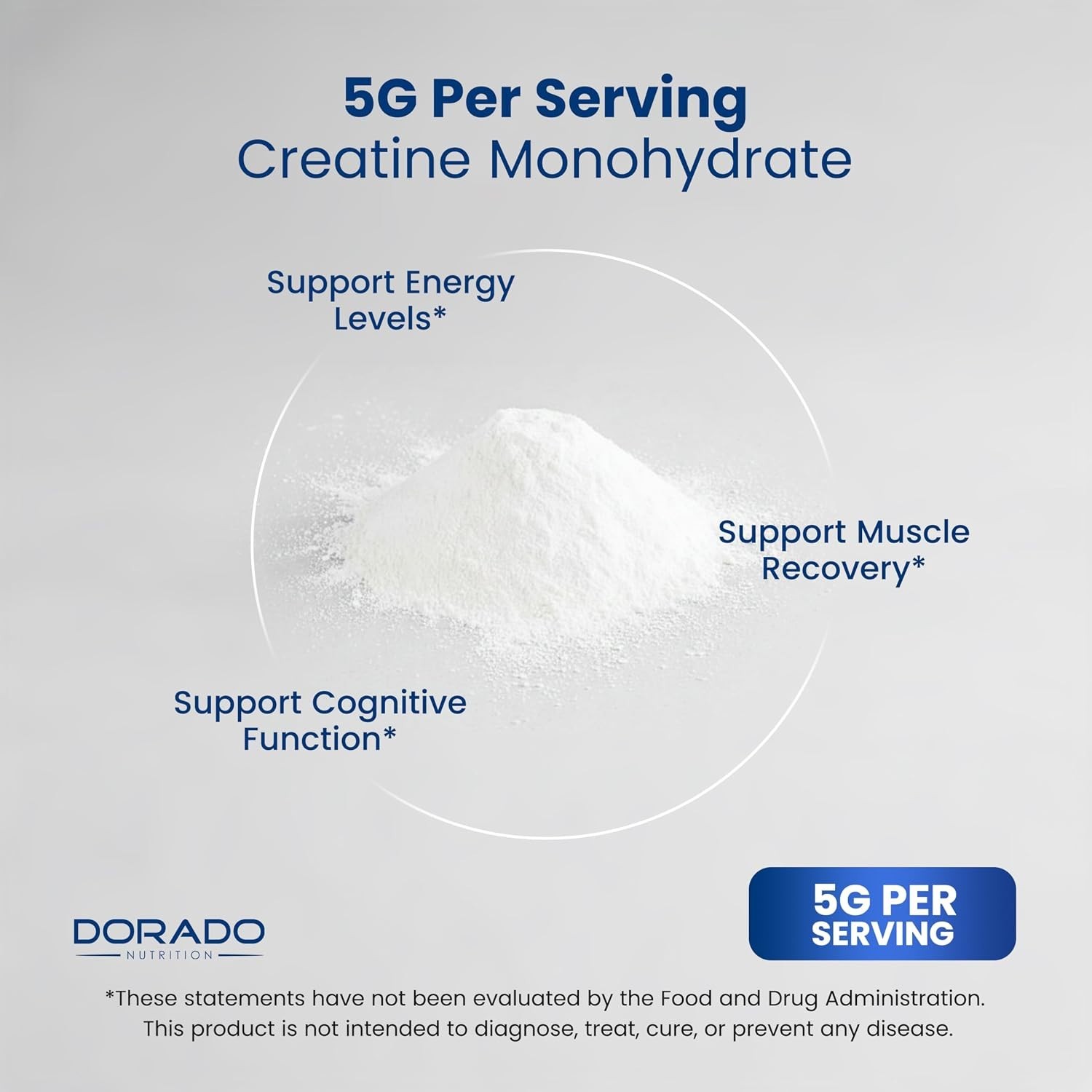 Creatine Monohydrate Powder Muscle Gain 5000mg Per Serv (5g) Made in USA