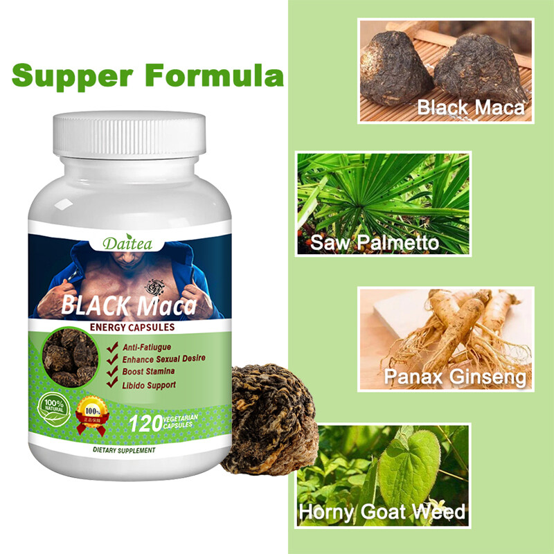 Black Maca Capsules | 30 To120 | Red, Yellow, Black Maca | Enhance Endurance
