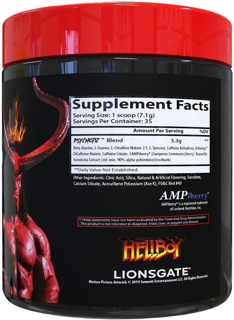 Insane Labz PSY-CHO-TIC Hellboy Hardcore Pre-Workout Focus 35svg Pick Flavor