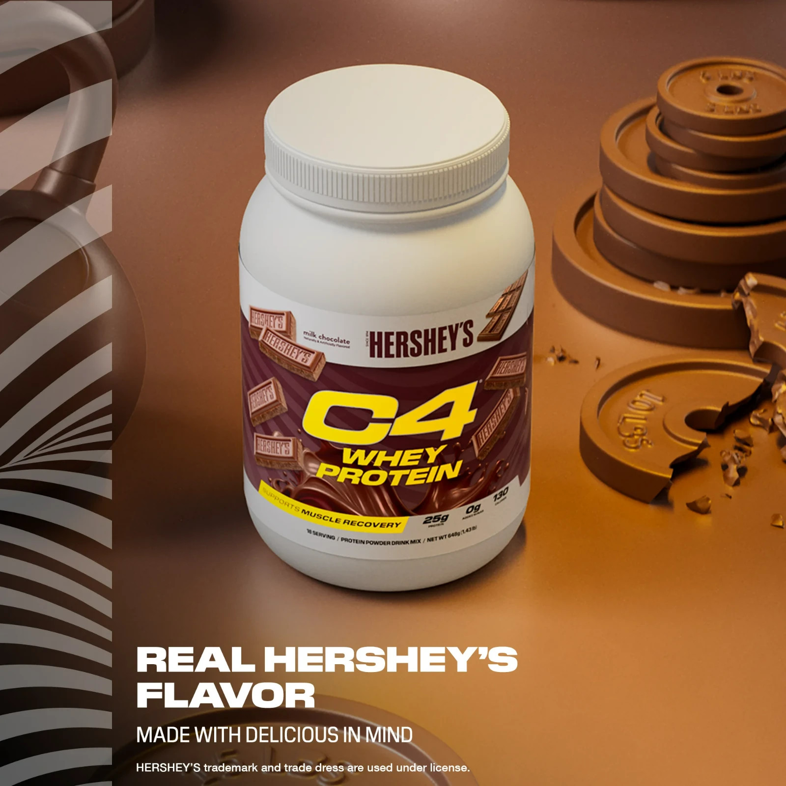 C4 Pro Whey Protein Powder, Hershey’s Milk Chocolate Flavor, 25g of Protein