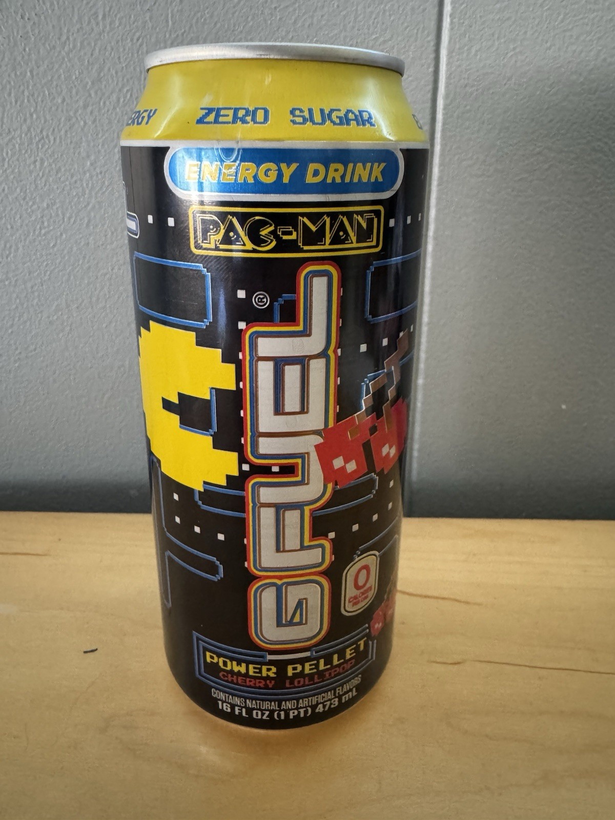 G-Fuel Pac Man Energy Drink Full Can 16 Fl Oz Cherry Lollipop Video Game Arcade