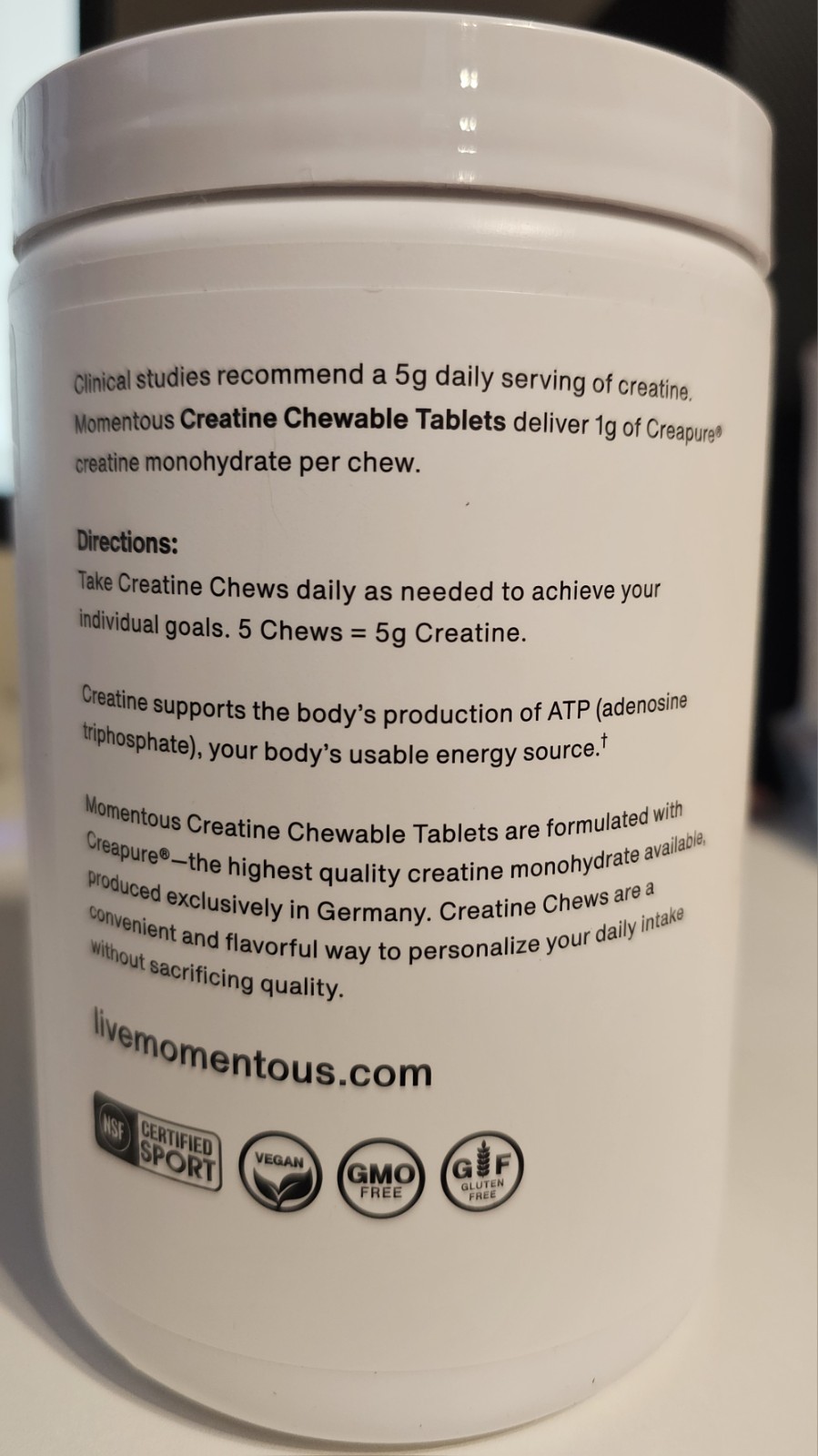 Momentous Creatine Chews Strawberry