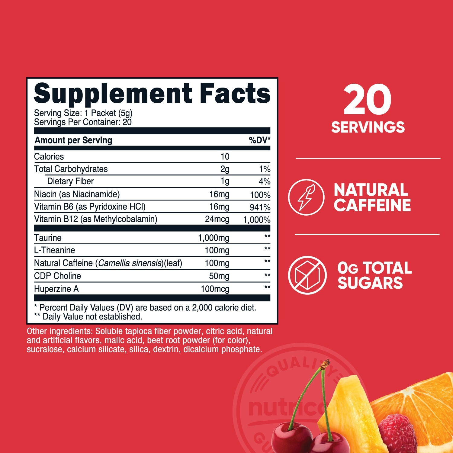 Nutricost Energy Complex Stickpack (20 servings) Fruit Punch Flavored