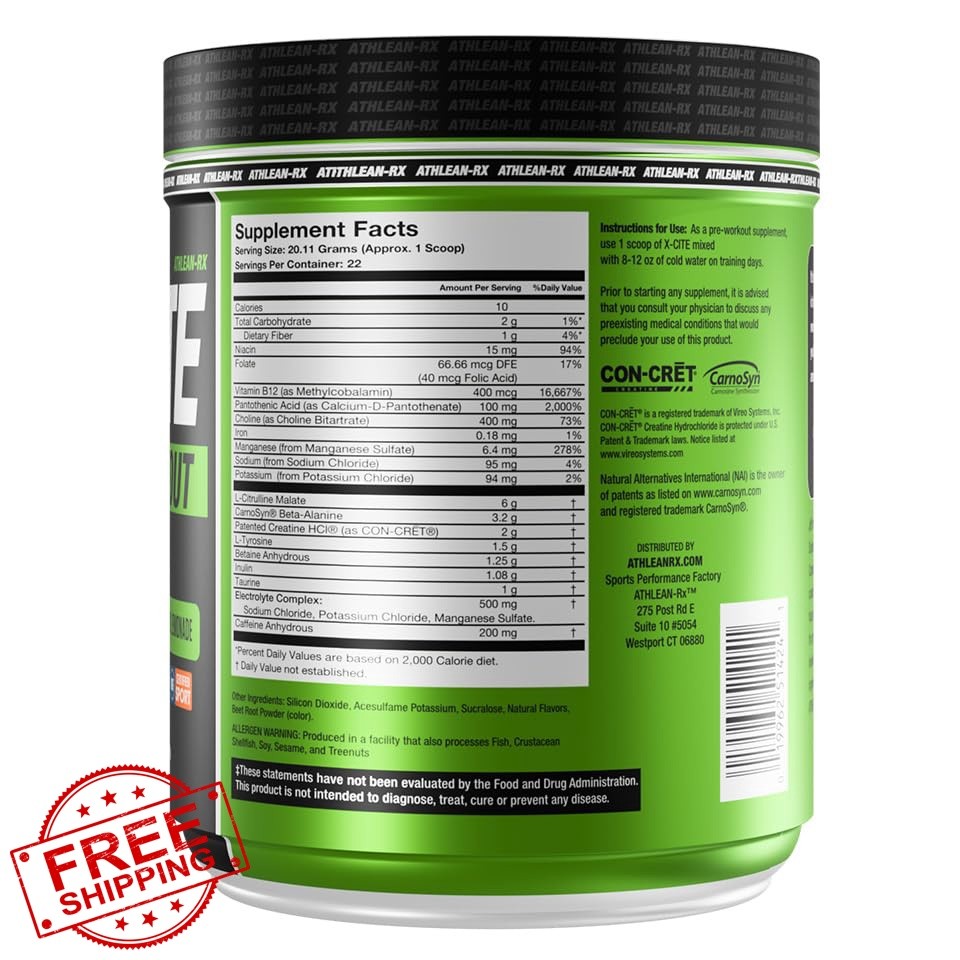 ATHLEAN-RX X-CITE Pre-Workout Sunny Pink Lemonade