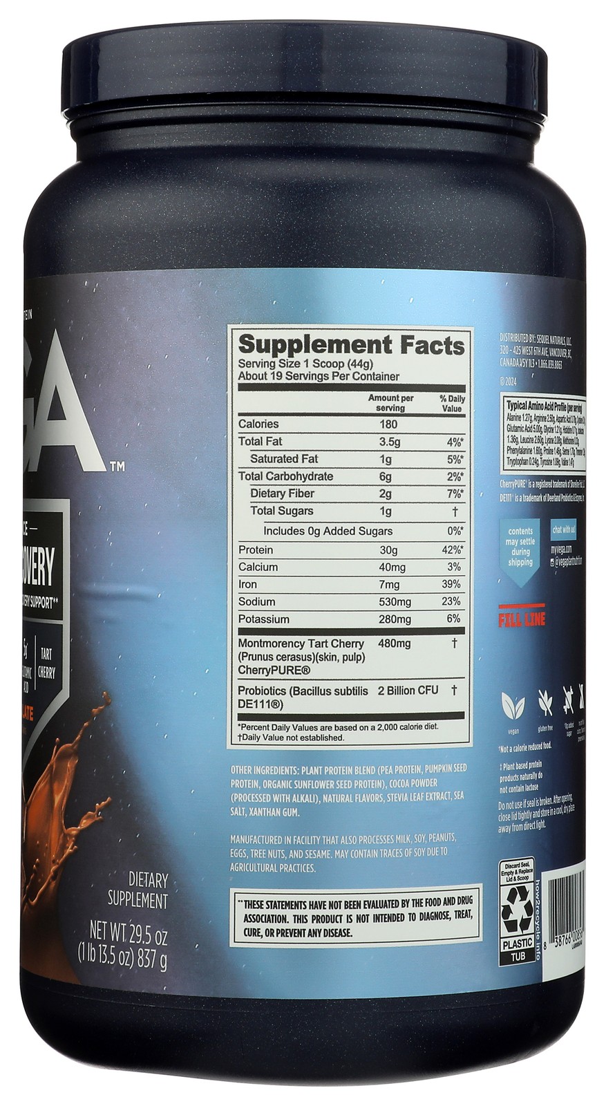 Vega Plant-Based Performance Protein Creamy Chocolate 29.5 Oz 1 Pack