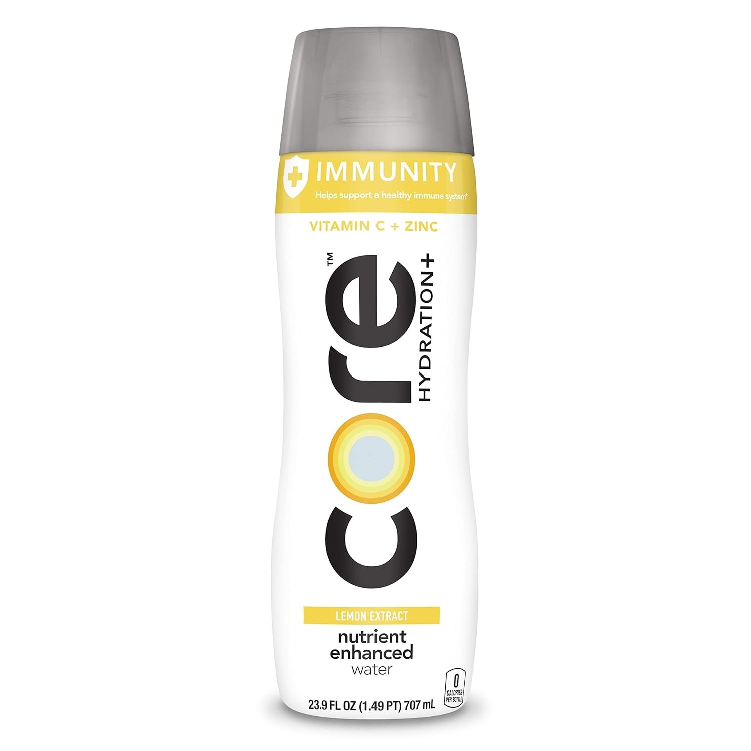 CORE Hydration+ Immunity Lemon Vitamin C & Zinc Enhanced Water 23.9oz Pack of 12