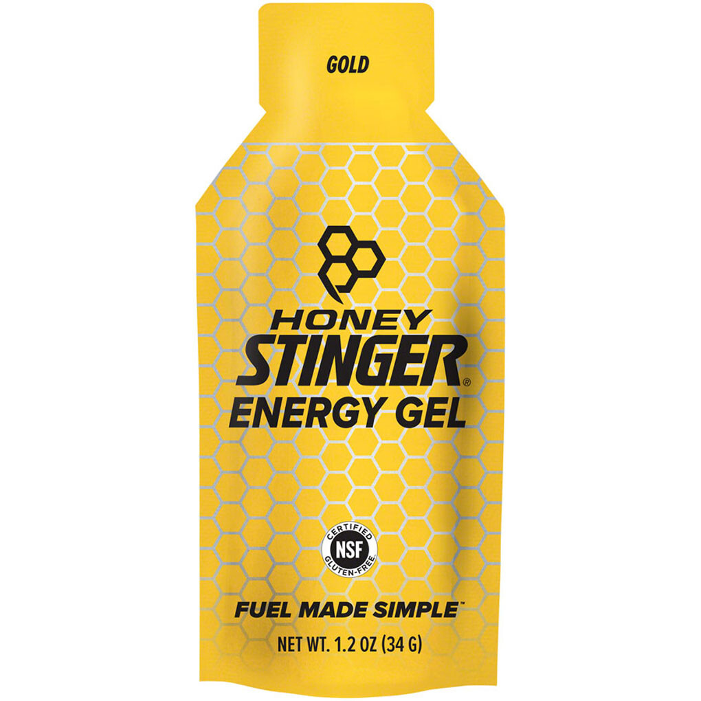 Honey Stinger Energy Gel Gold, Box of 24 With B Vitamins & Electrolytes