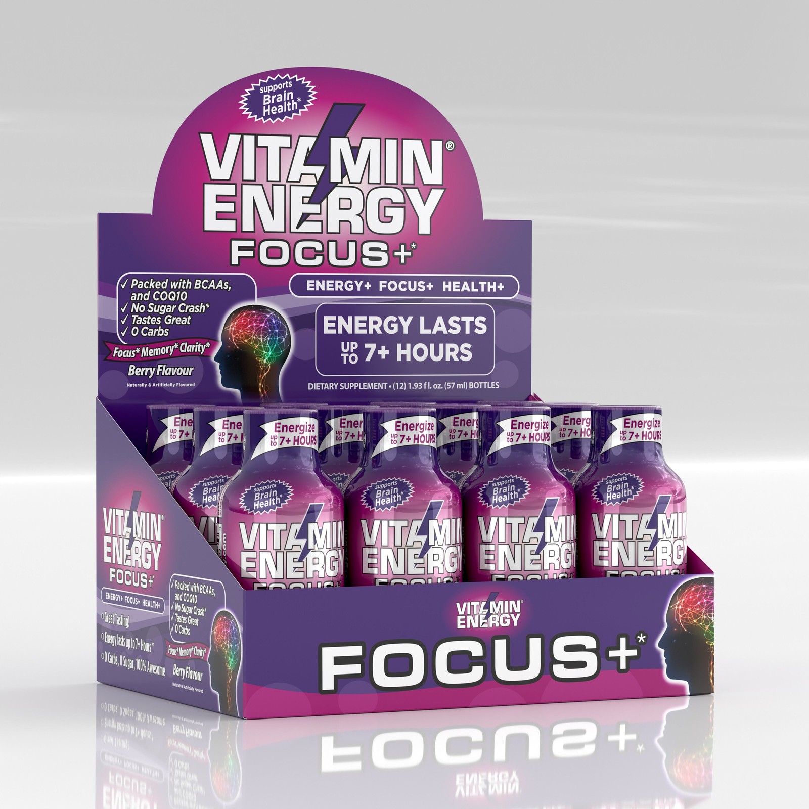 Focus+ – Berry – 1.93oz. (12 Pack)