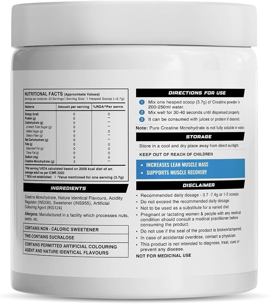 Wellcore Pure Micronised Creatine Monohydrate Enhanced Muscle strength 122 gms