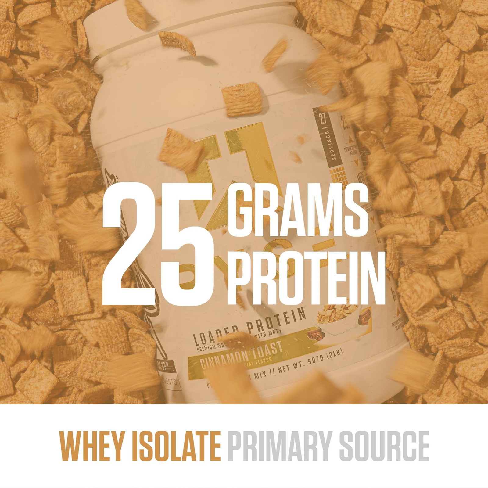 3/27 RYSE Loaded Protein Powder – Cinnamon Toast – 25g Whey Protein Isolate & Co