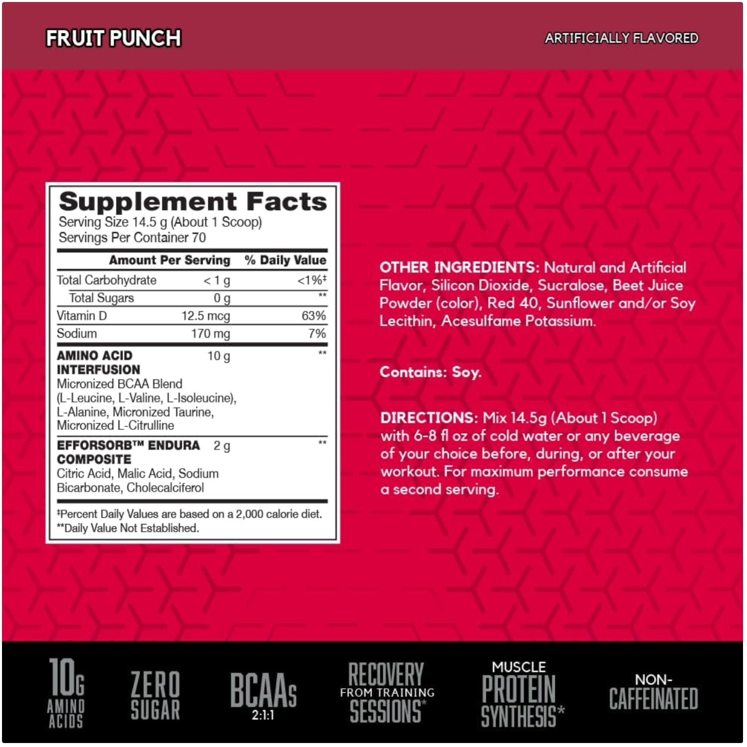 Amino Acid Powder, Muscle Recovery, Fruit Punch Flavor