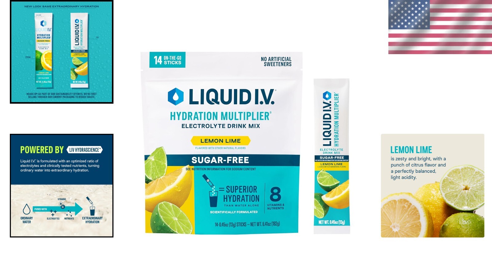Delicious Sugar-Free Lemon Lime Electrolyte Mix – Hydration Multiplier 14 Sticks