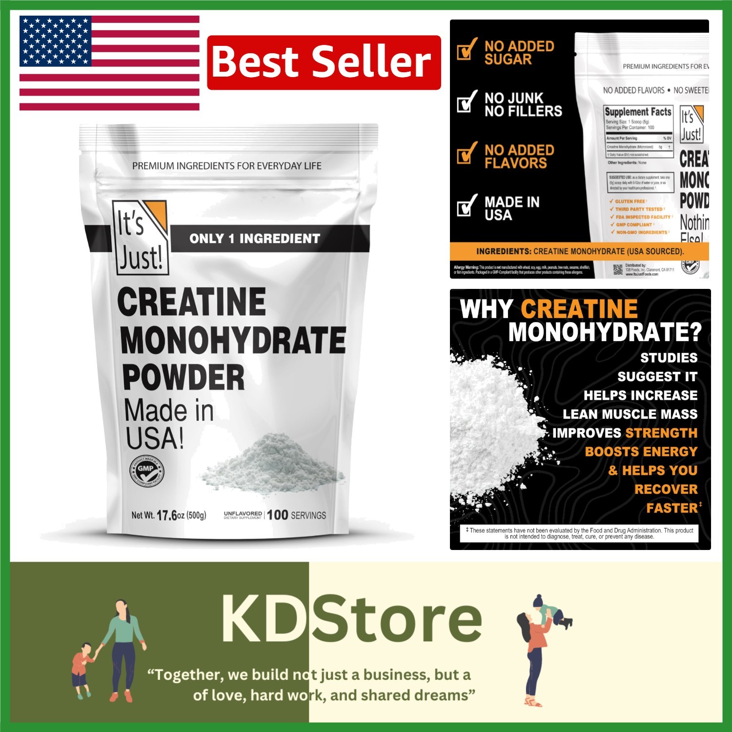 Pure Micronized Creatine Monohydrate Powder – 100 Servings, Lab Tested, Unfla…