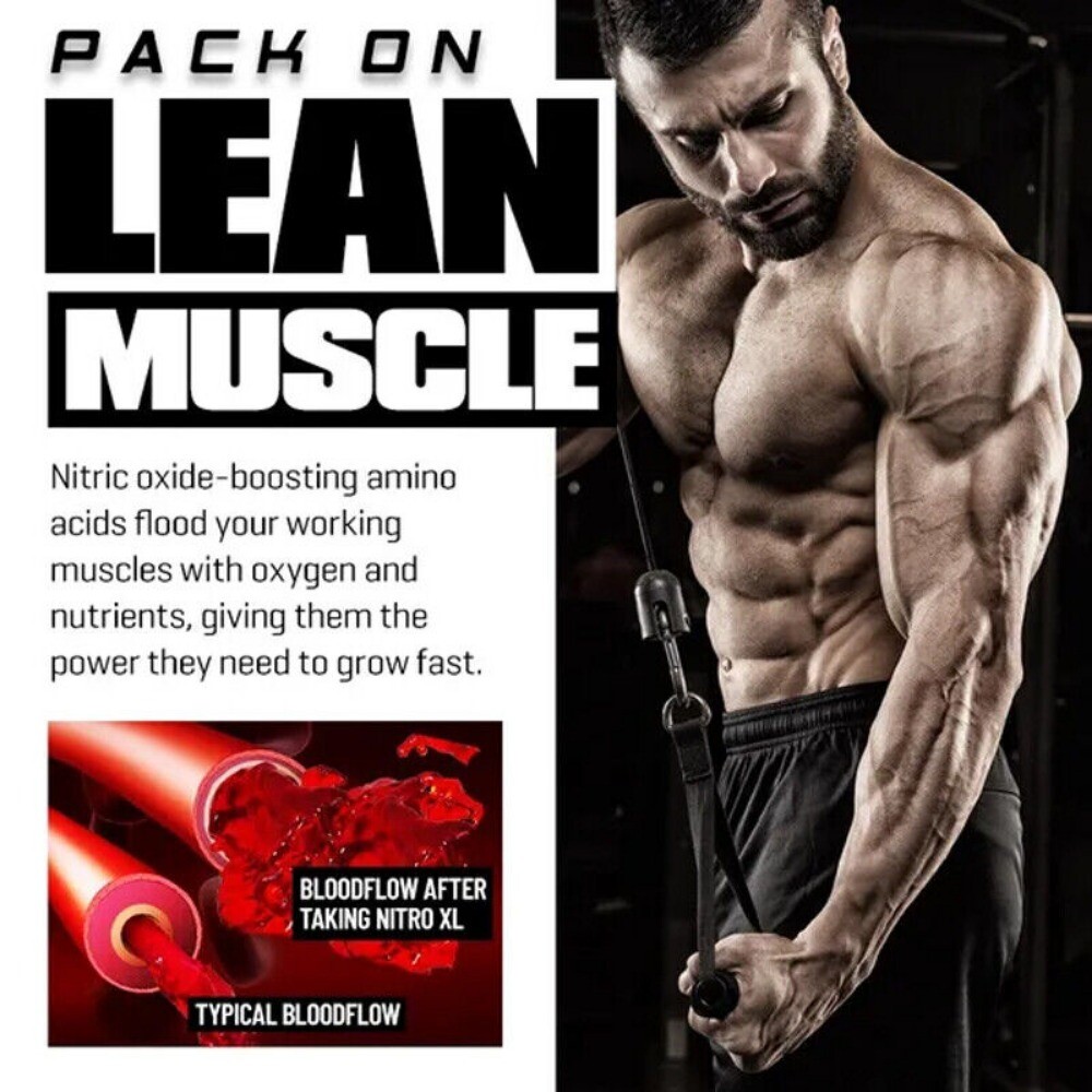 Nitro XL Nitric Oxide Bodybuilding Capsules Build Muscle Mass Performance