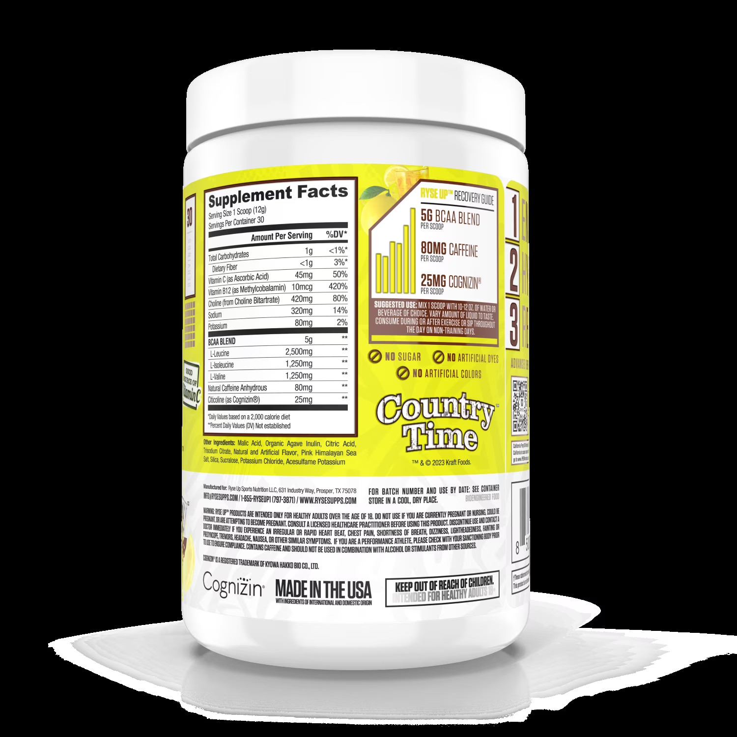 RYSE Supplements Element BCAA Focus, Country Time Lemonade, 30 Servings
