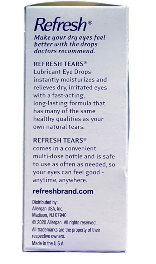 Refresh Tears Lubricant Eye Drops Multi-Pack 4 Plus 1 Bonus Bottle Moisture Dry