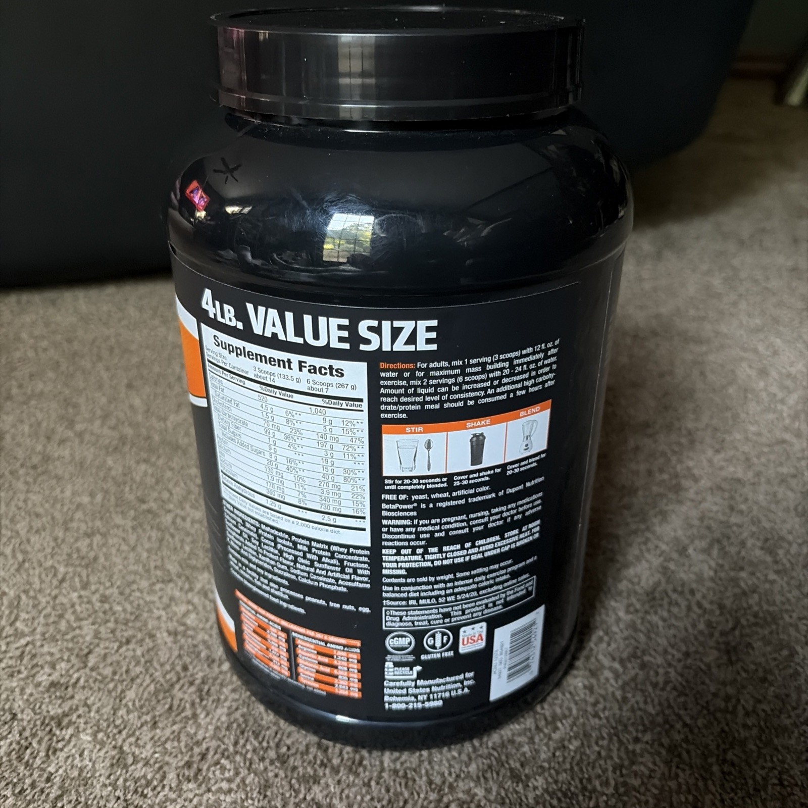 Body Fortress Super Advanced Mass Gainer Chocolate 4 Lb Protein Powder 11/2026