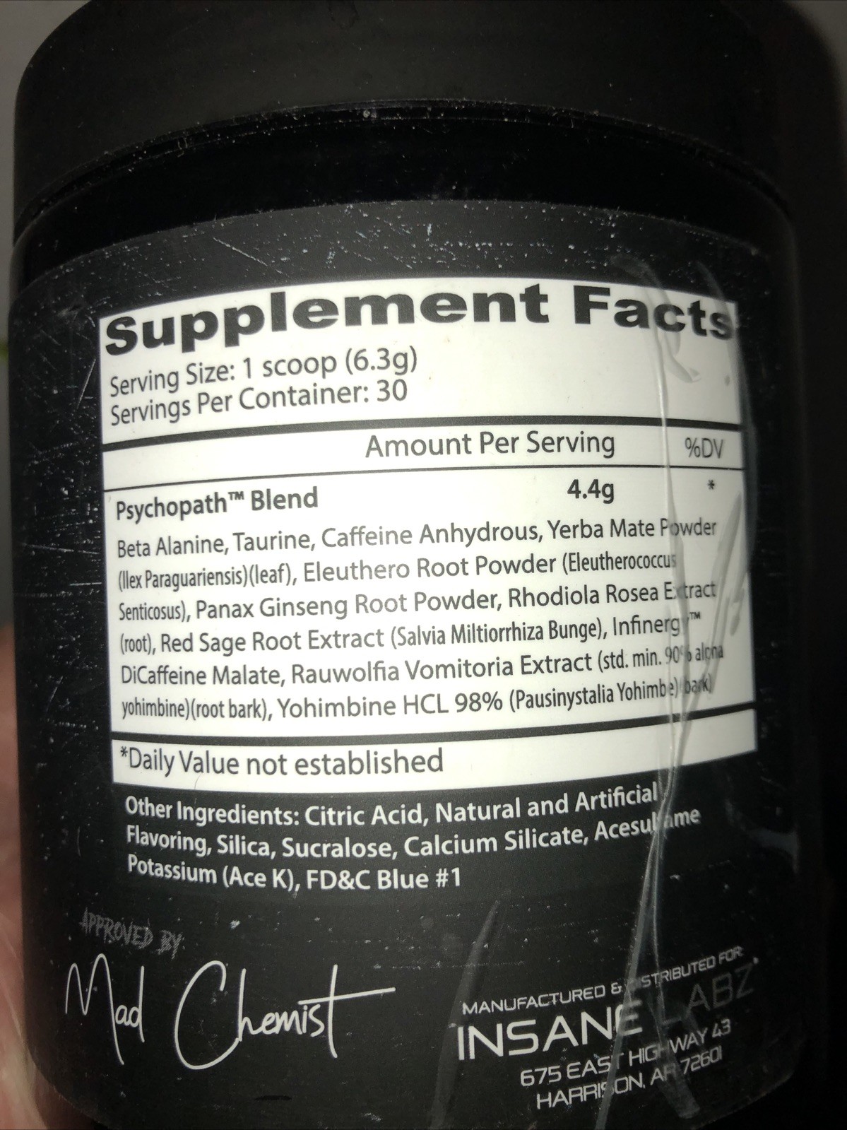 Insane Labs Phychopath Blue Raspberry Energy Drink