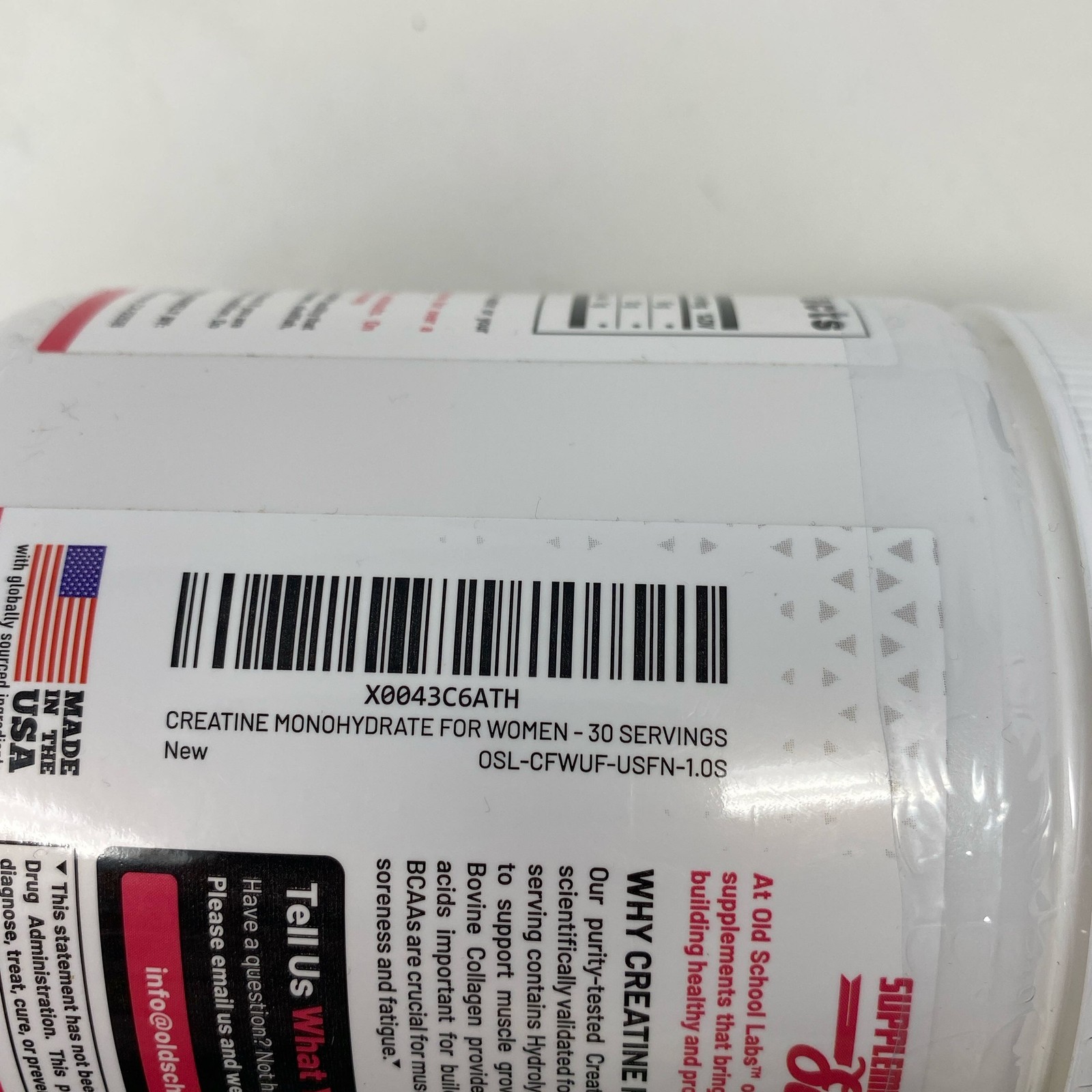 Old School Labs Creatine for Women Unflavored 8.57oz (30 Servings)