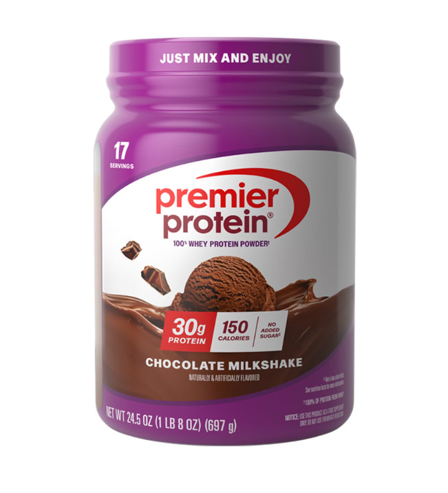 Premier Protein 100% Whey Protein Powder, Chocolate Milkshake, 30g Protein, 24.5