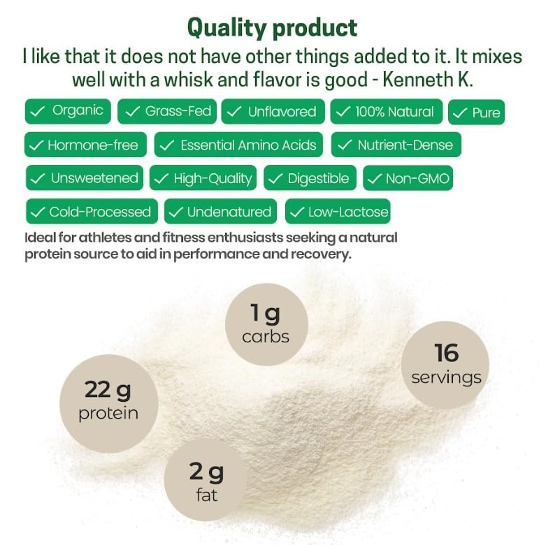 Z Natural Foods Organic Whey Protein Concentrate NutrientDense Grass Fed Whe…
