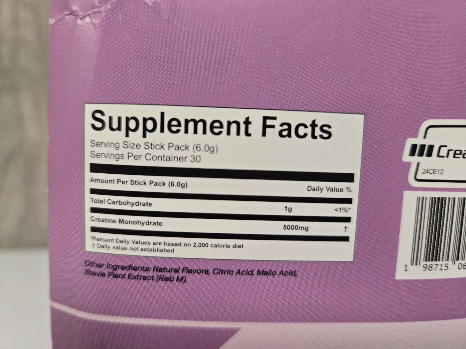 Create Creatine Monohydrate Powder Mixed Berry Dietary Supplement 30 sticks