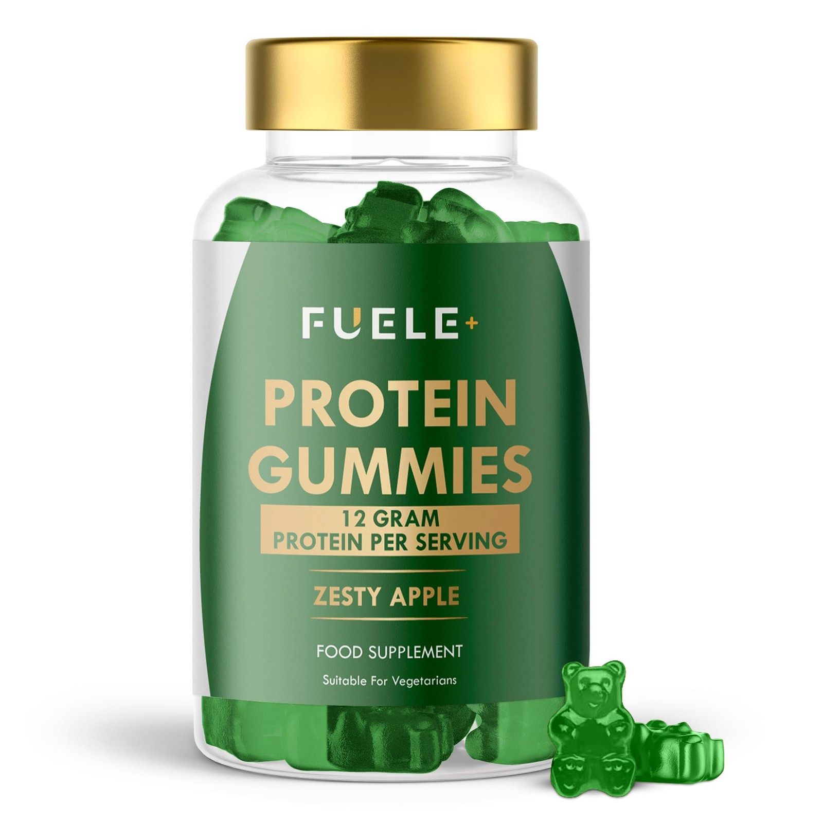 FUELE+ Whey Protein Gummies – Zesty Apple Flavour, 12g Protein per Serving – …