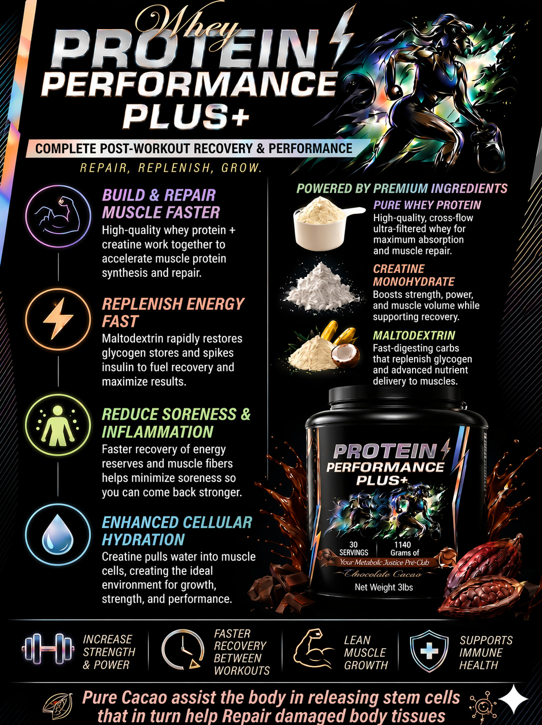 Protein Performance Plus+ 2lbs Ultra Blend! Faster Muscle Recovery – Hydration