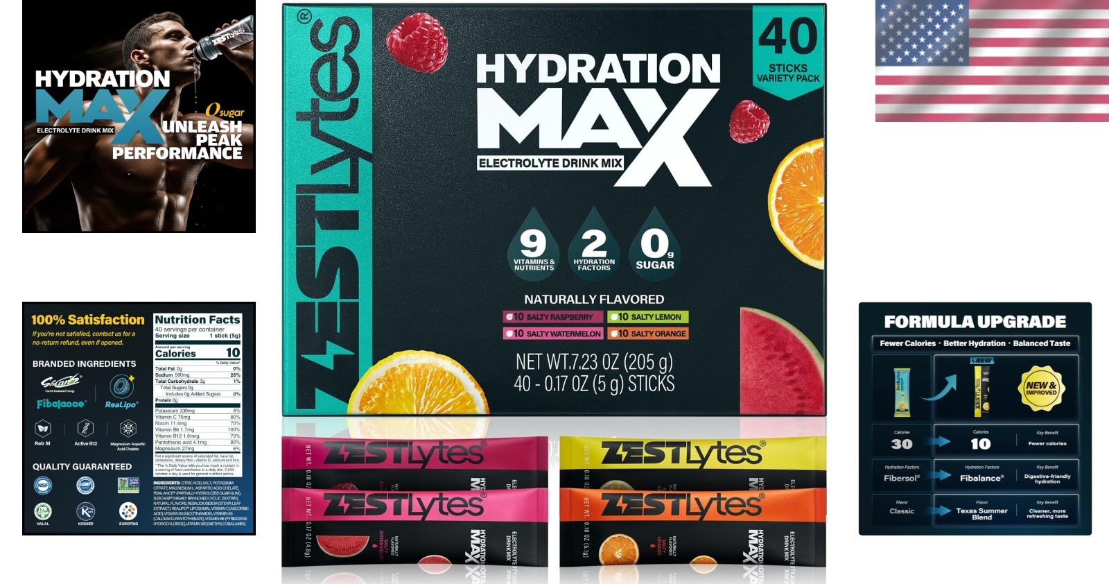 Powerful Salty Fruit Electrolyte Mix Packets – 590mg Sodium for Active Lifestyle