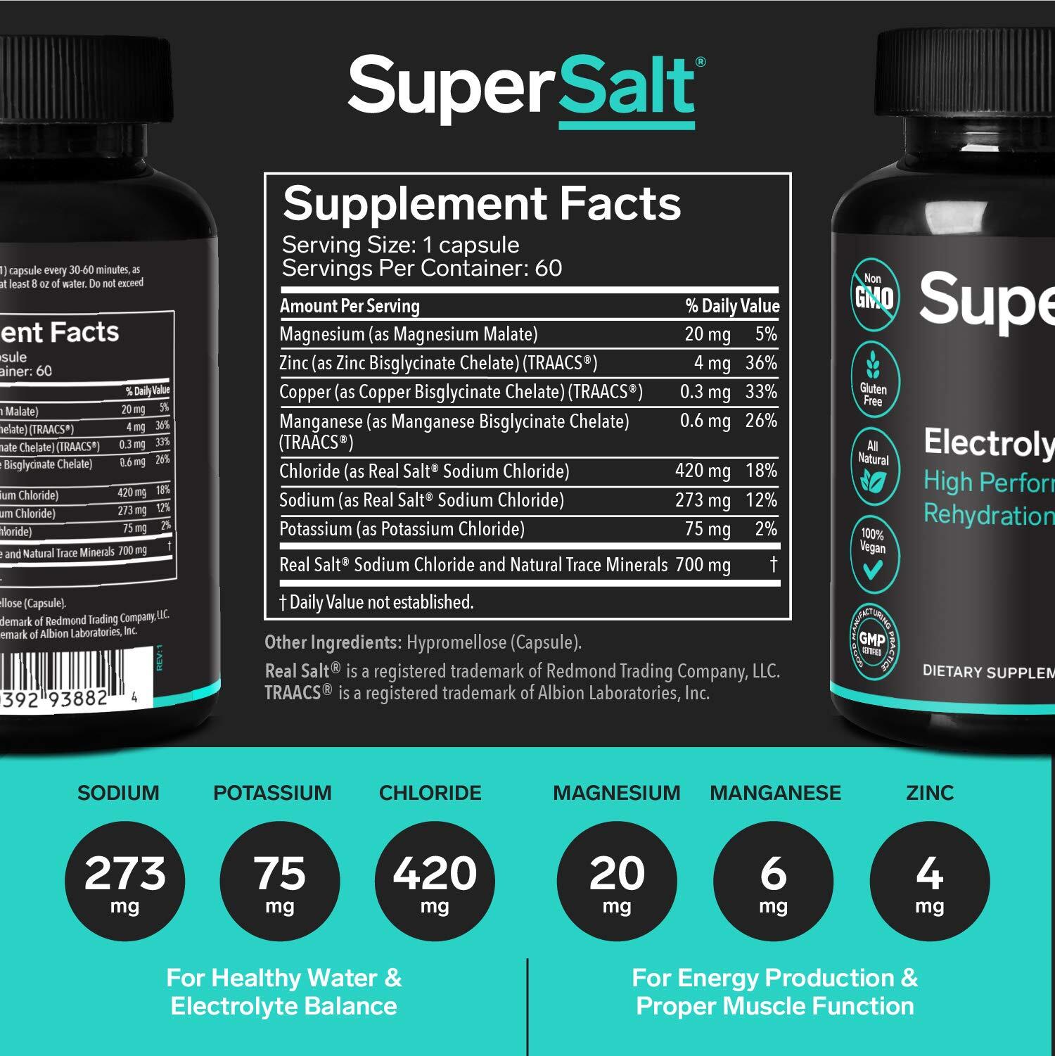 Keto Electrolyte Supplement Salt Tablets for Rapid Oral Rehydration & Post Wo…