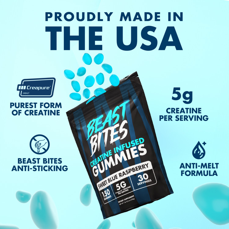 Beast Bites Creatine Gummies Sour Watermelon Splash 150ct