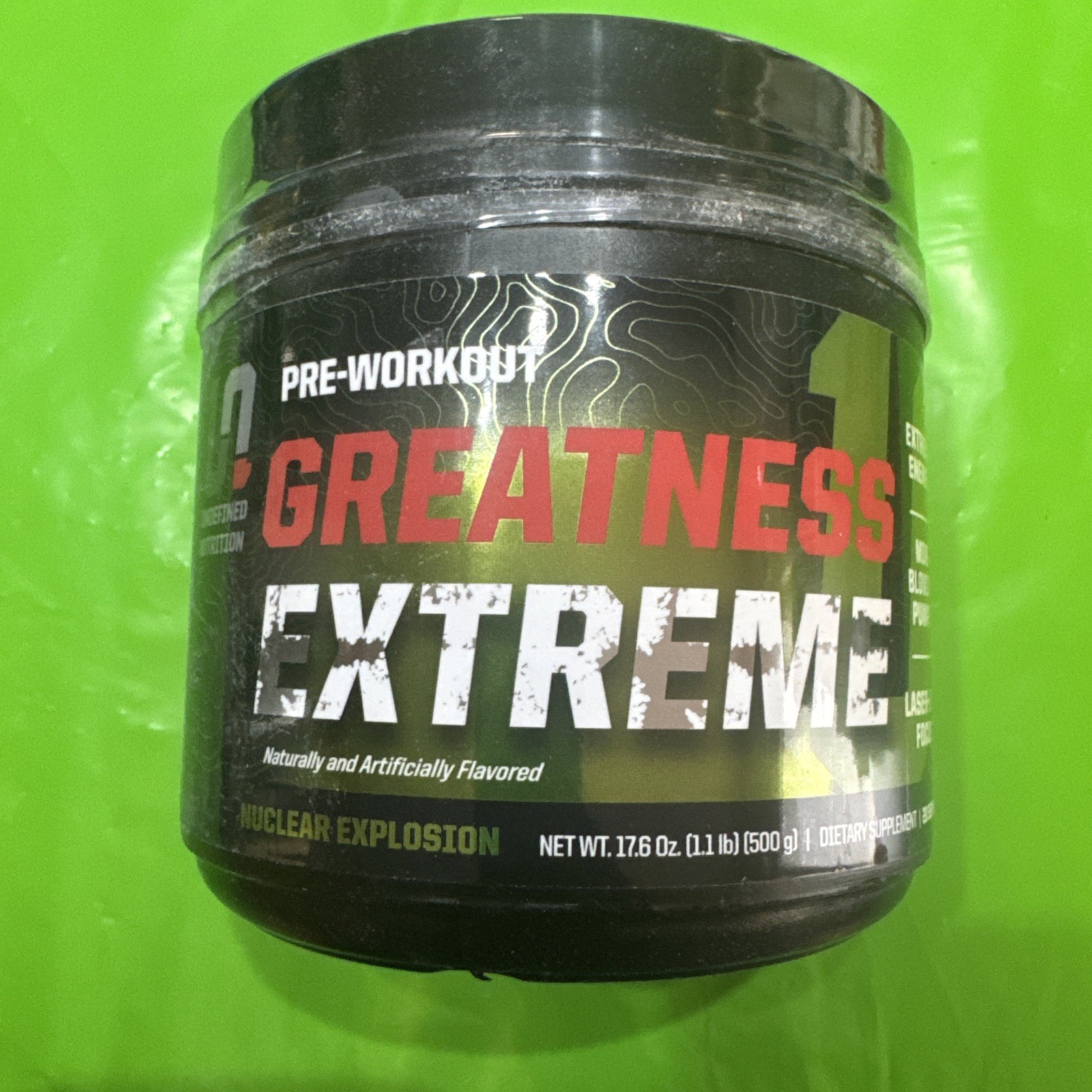 UNDEFINED NUTRITION PRE WORKOUT GREATNESS EXTREME 11/27
