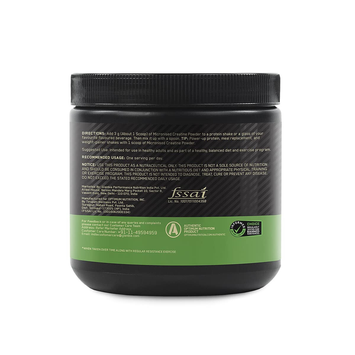Optimum Nutrition (ON) Micronized Creatine Powder 250gm 83 Serves, Unflavoured