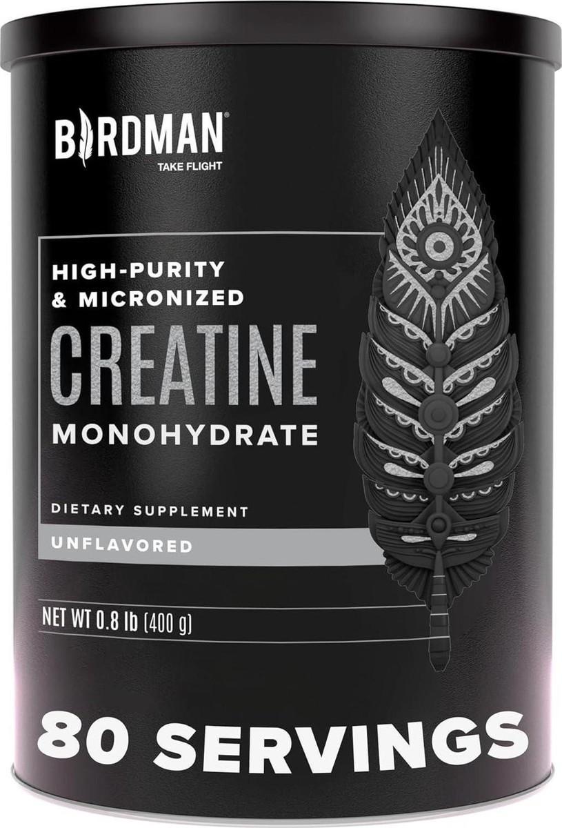 BIRDMAN Micronized Creatine Monohydrate Powder 80 Servings 400g Organic 10/28
