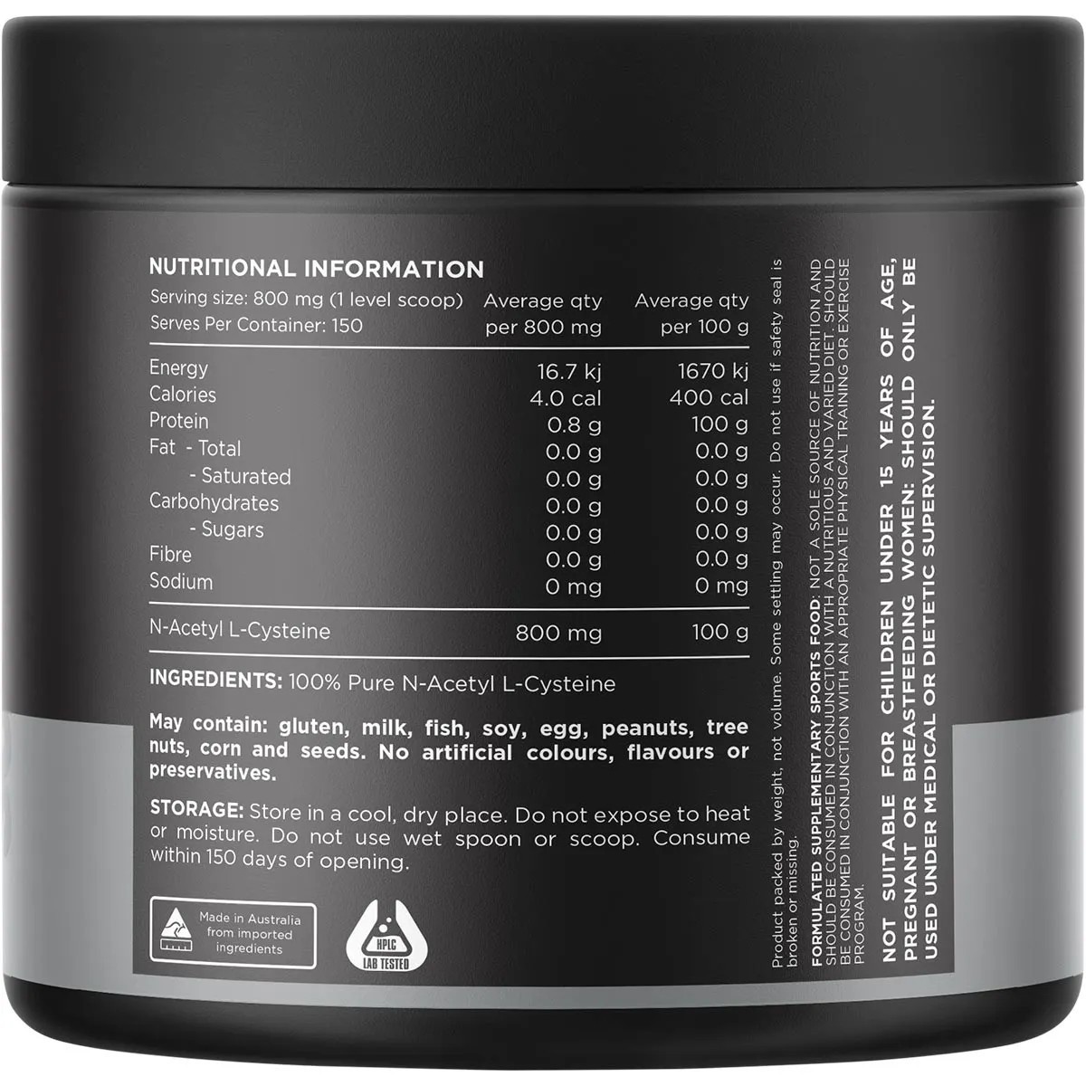 New Switch Nutrition NAC Unflavoured 120g 100% N-Acetyl L-Cystine
