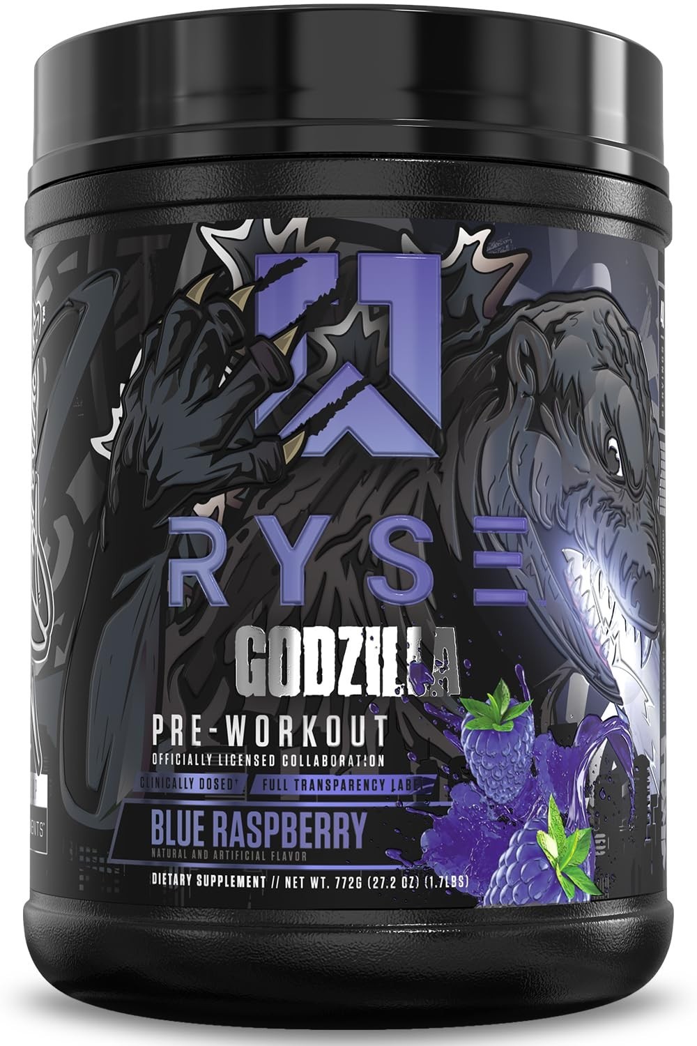 High-Stim Pre Workout Powder – Blue Raspberry, 400mg Caffeine, Energy & Focus, C