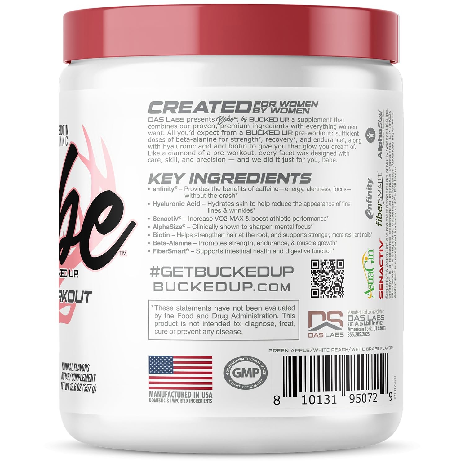 Babe Pre Workout powder for Women | Sparkling Orchard | 6g Citrulline, 2g Bet…