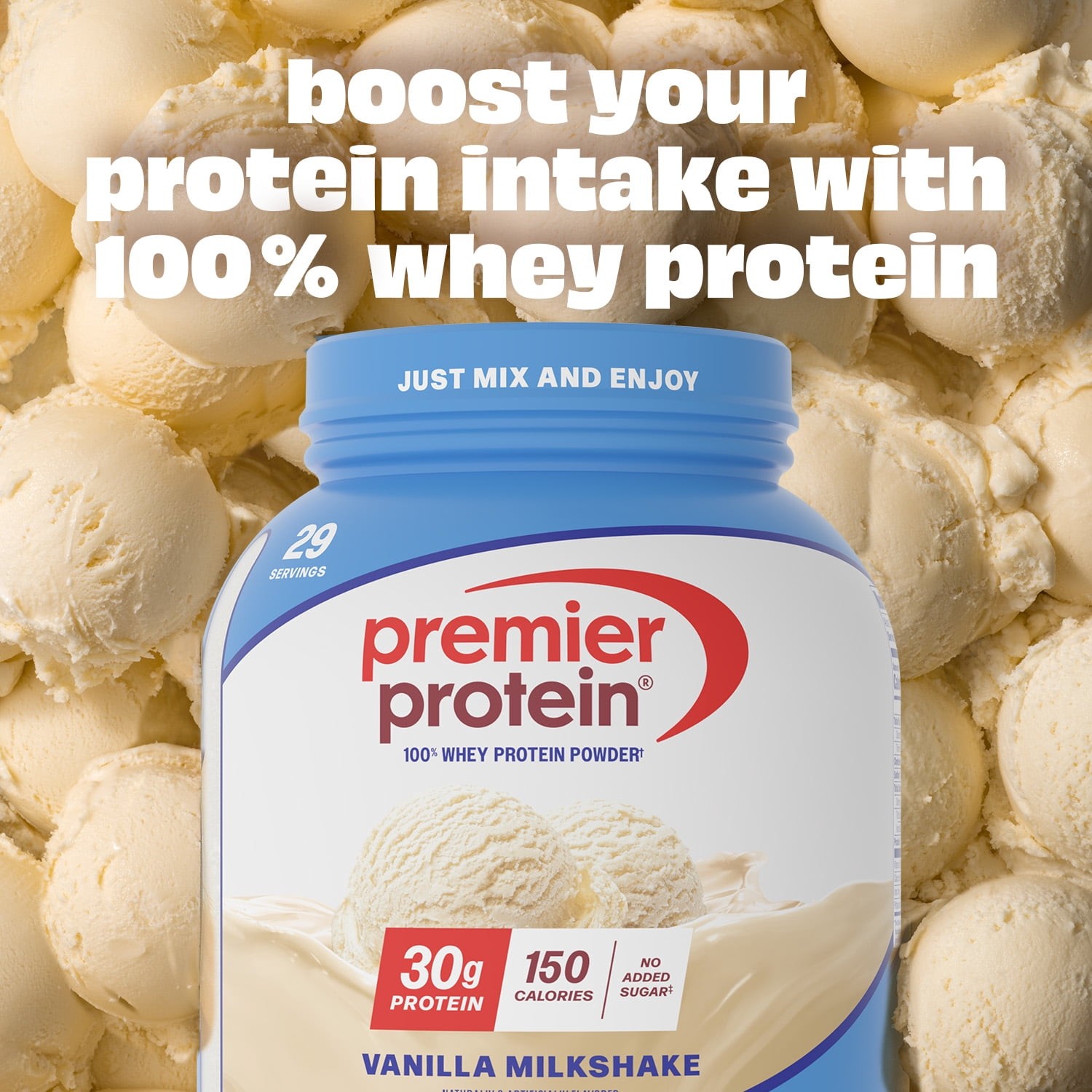 Premier Protein 100% Whey Protein Powder, Vanilla Milkshake, 30g Protein