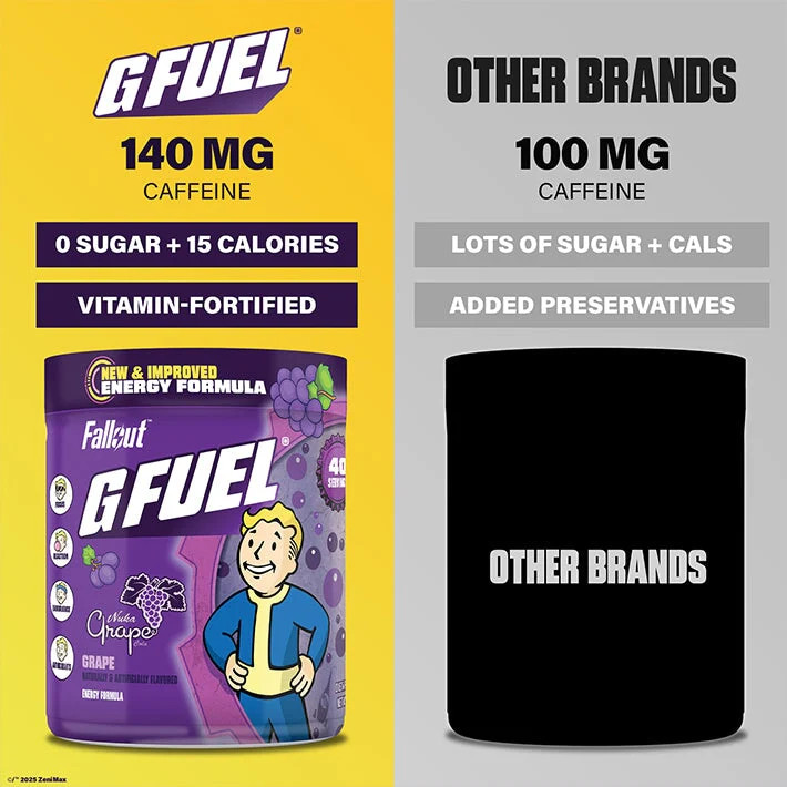 G Fuel Fallout Nuka Cola Quantum Vault Boy Tub Energy Formula 40 Servings GFuel